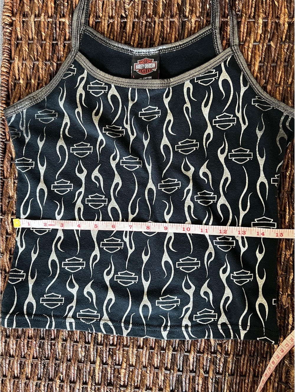 Vintage Y2K Harley-Davidson All Over Flame Cami Tank Top - Picture 4 of 6